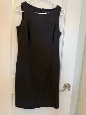 Ann Taylor Charcoal Sleeveless Midi Sheath Dress